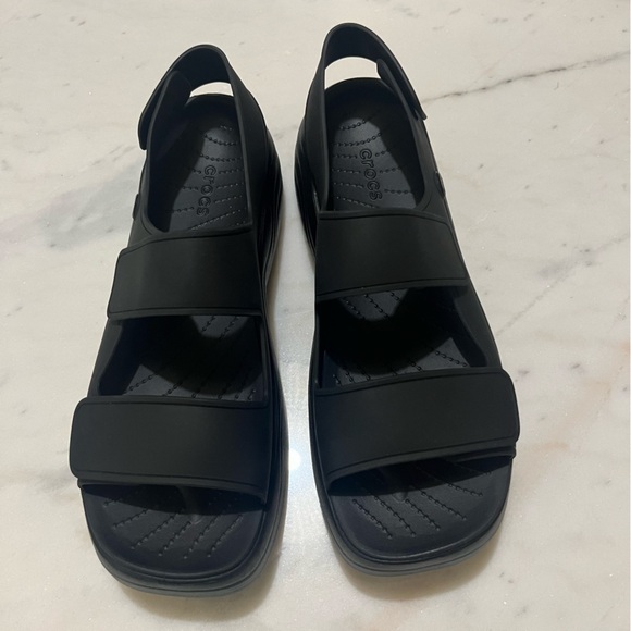 CROCS Skyline Platform Sandal - Black NWOT - Picture 5 of 6